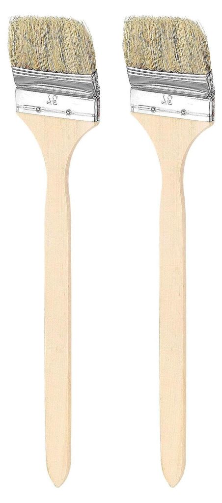 2 gebogene Heizkörperpinsel, 7,4 cm breit, mit weichen Borsten und langem Holzgriff, für Heimwerker, Farbe, flache Kunst, Möbel, Schränke, Zäu...