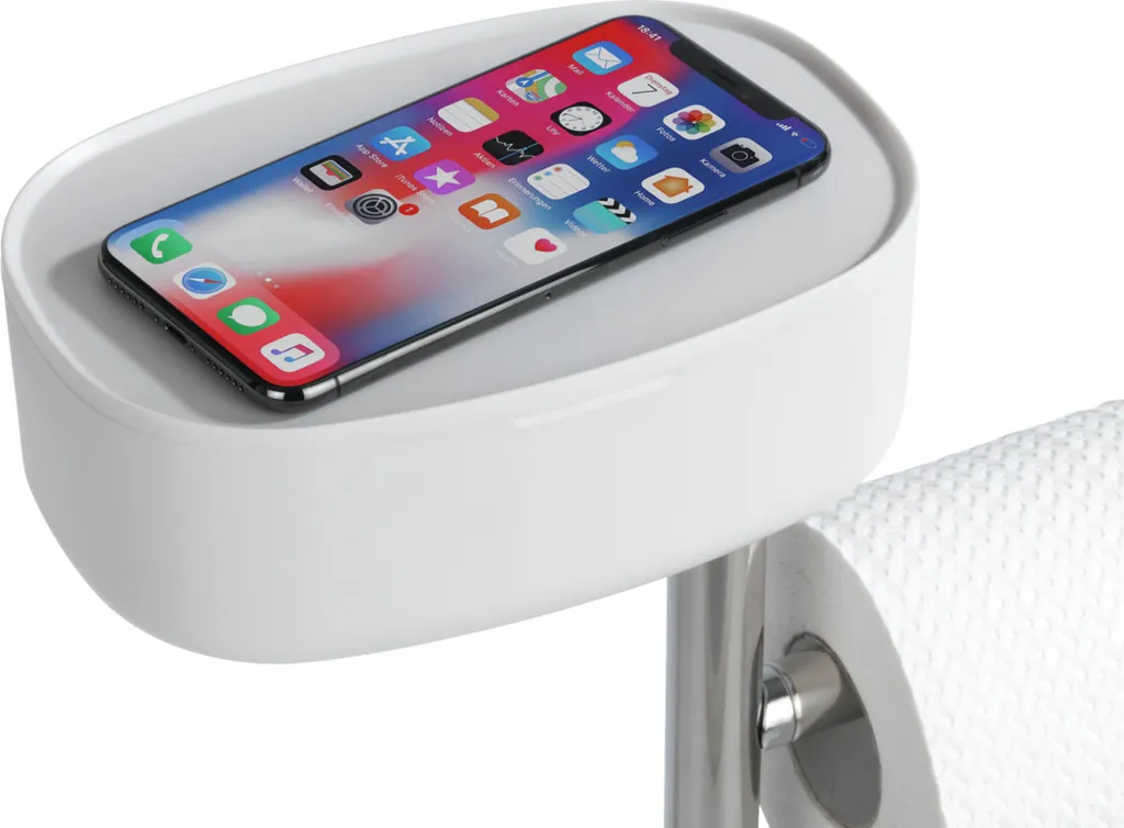 Aménagement WC sans perçage : Serviteur Porte-papier avec Tablette - 10