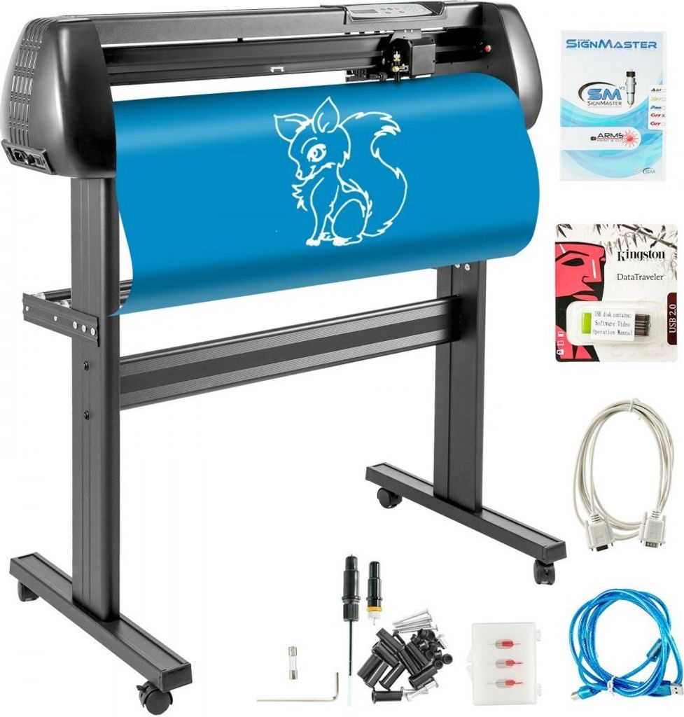 Plotterschneider 870 mm Vinyl-Schneideplotter - Max. Schneidbreite 780mm - Schnittdruck 500g - Geschwindigkeit 800rpm