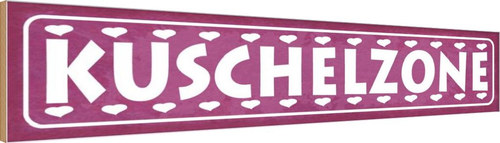 vianmo Holzschild 10x46 cm Kuschelzone Herzen Dekoration
