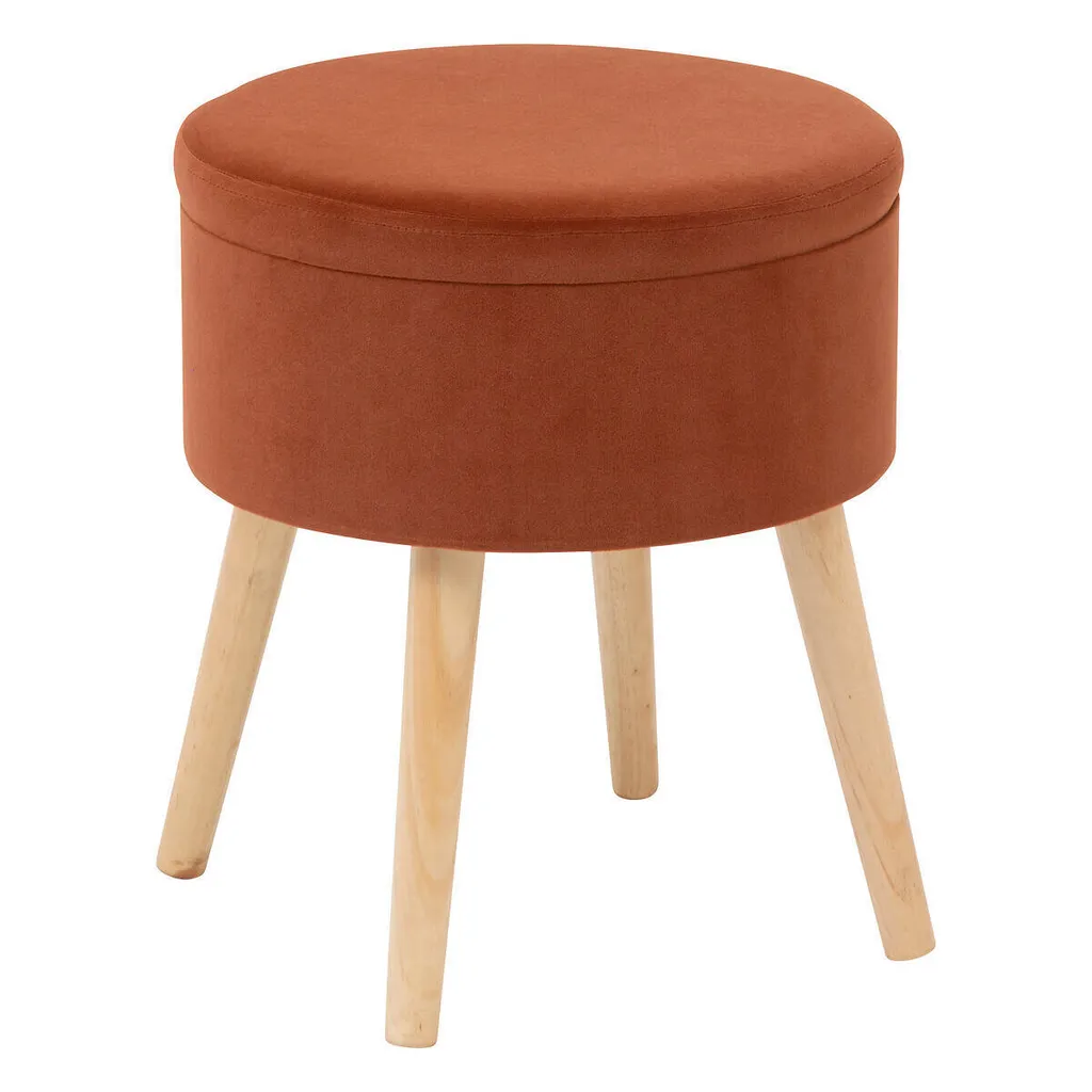Pouf de rangement Tess en tissu doux Atmosphera - Design scandinave chic