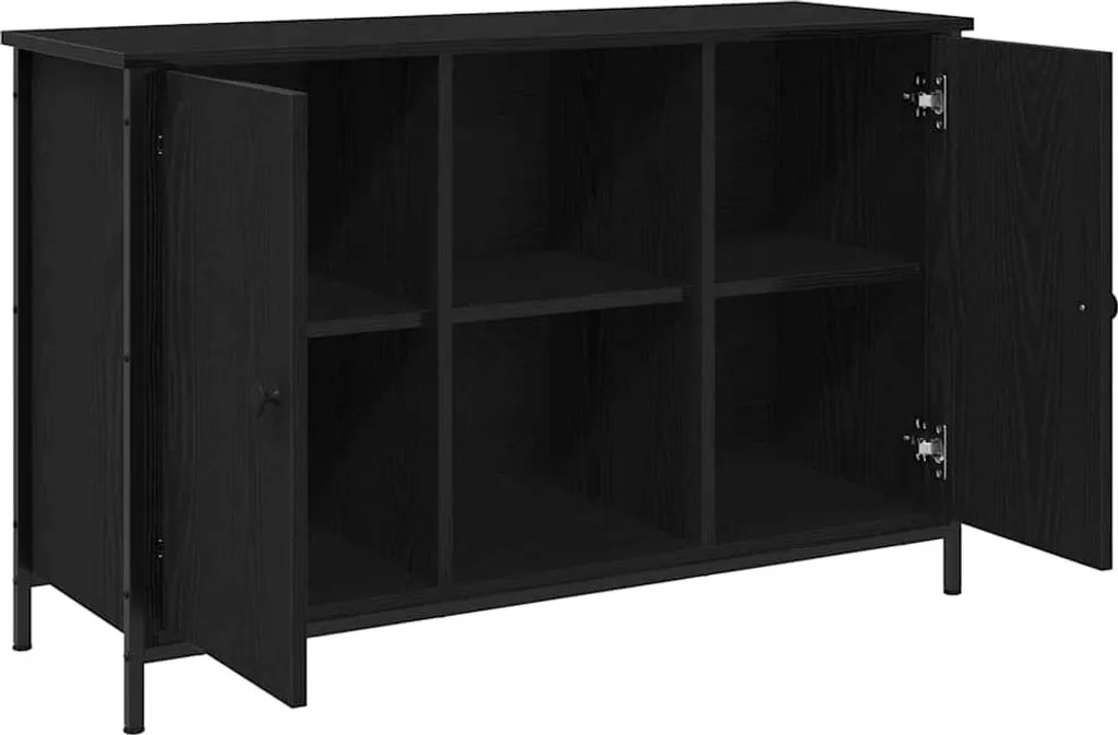 Mobile Supporto TV Nero Rovere 101x35x65 cm | Robusto e Spazioso - 3