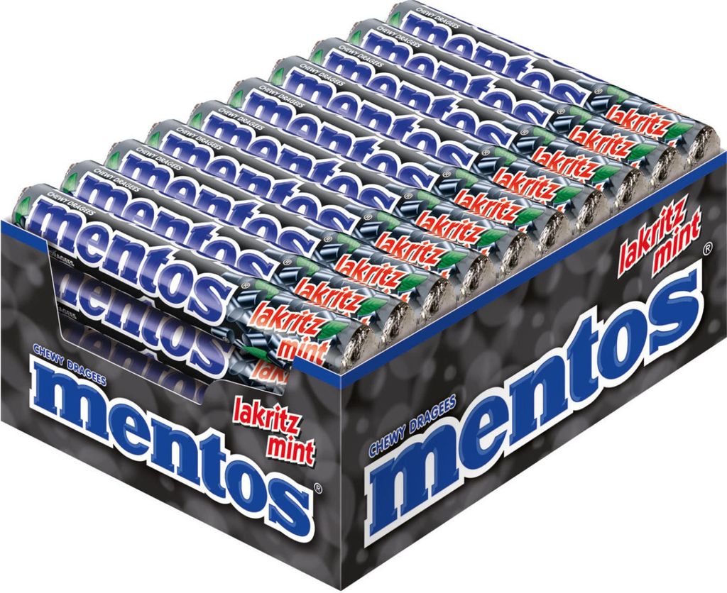 Mentos Chewy Dragees Lakrits Mint, Lakritz-Minze, 40 Rollen Produktbild 