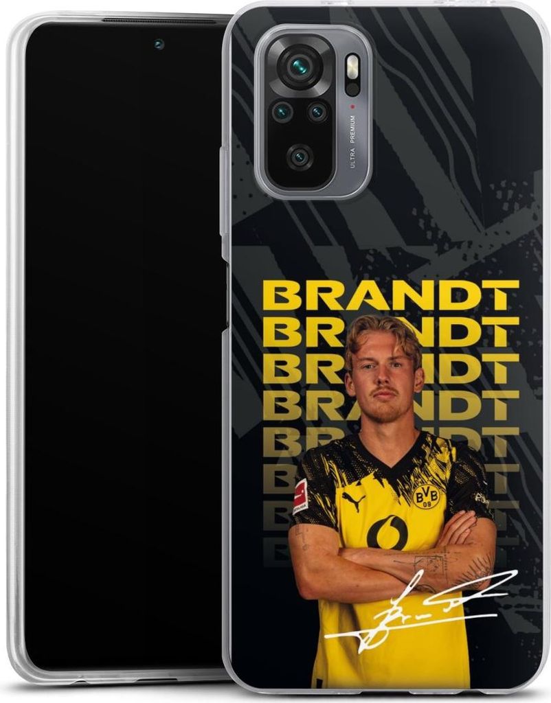 DeinDesign Slim Hülle für Xiaomi Redmi Note 10 4G Silikon Case Ultra Dünn Handyhülle BVB Borussia Dortmund Julian Brandt