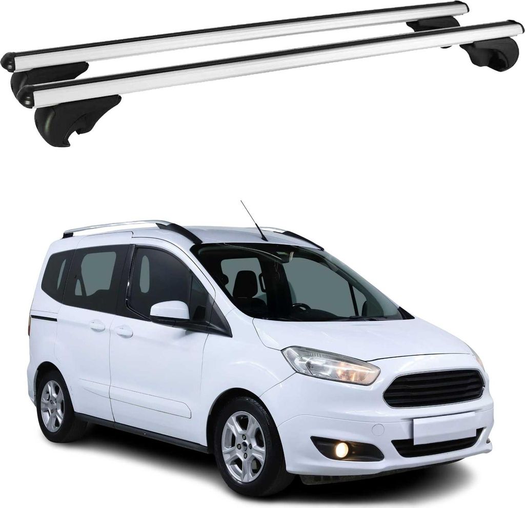 Dachträger Grundtäger für Ford Tourneo Courier 2014-2023 75kg Alu Silber 2 tlg