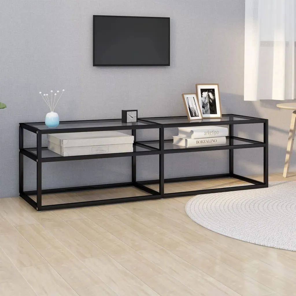 Porta TV Moderno 140cm Vetro Temperato Trasparente | The Living Store