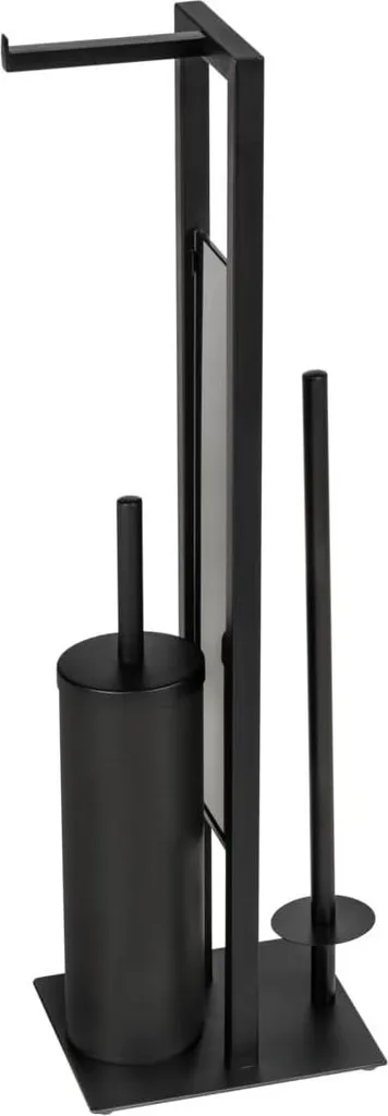 Set WC autoportant Rivalta noir pour salle de bain sans perçage - 4