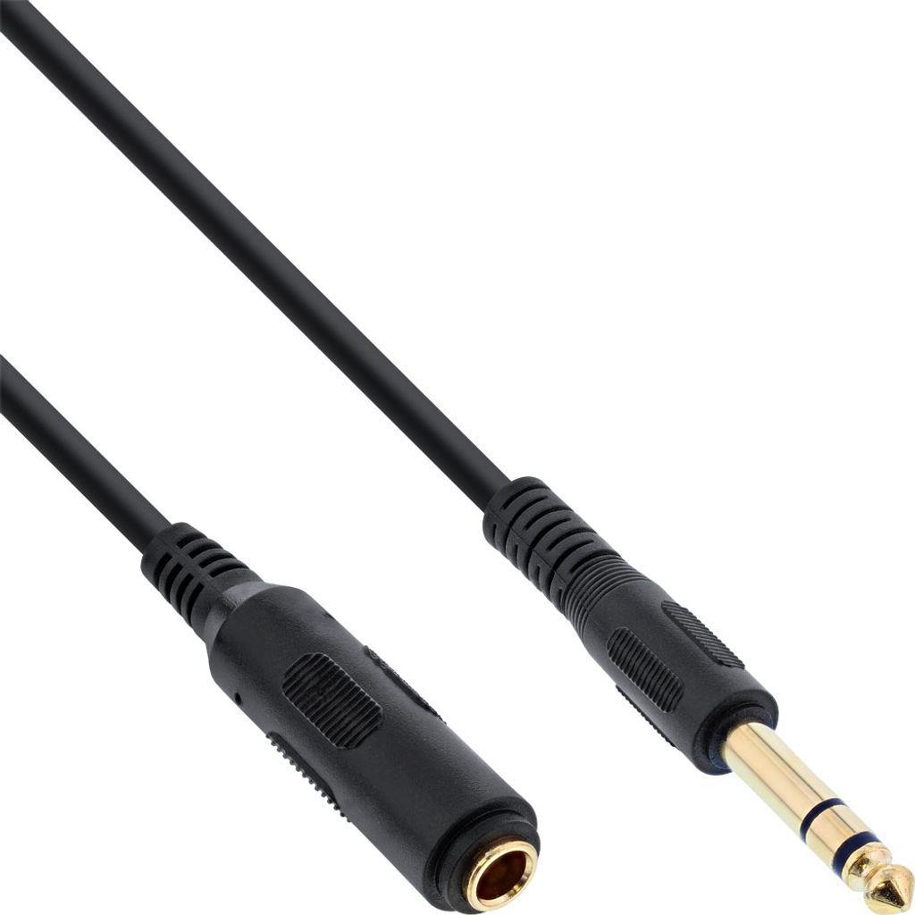 InLine Kopfhörerverlängerung, 6,3mm ST / BU, Stereo, vergoldete Kontakte, 3m