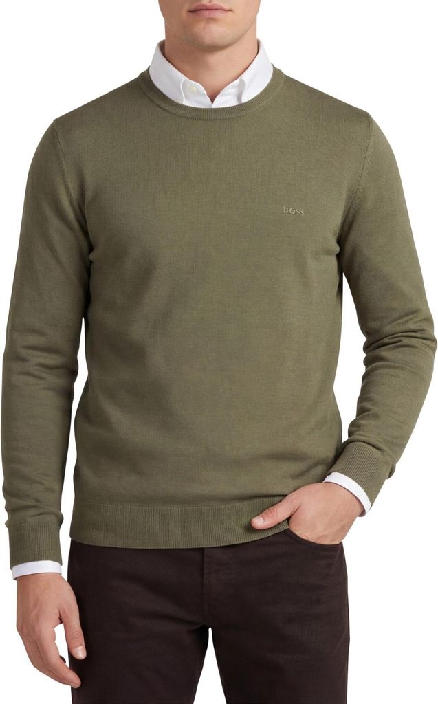 Boss black Pullover botto-l Schurwolle grün