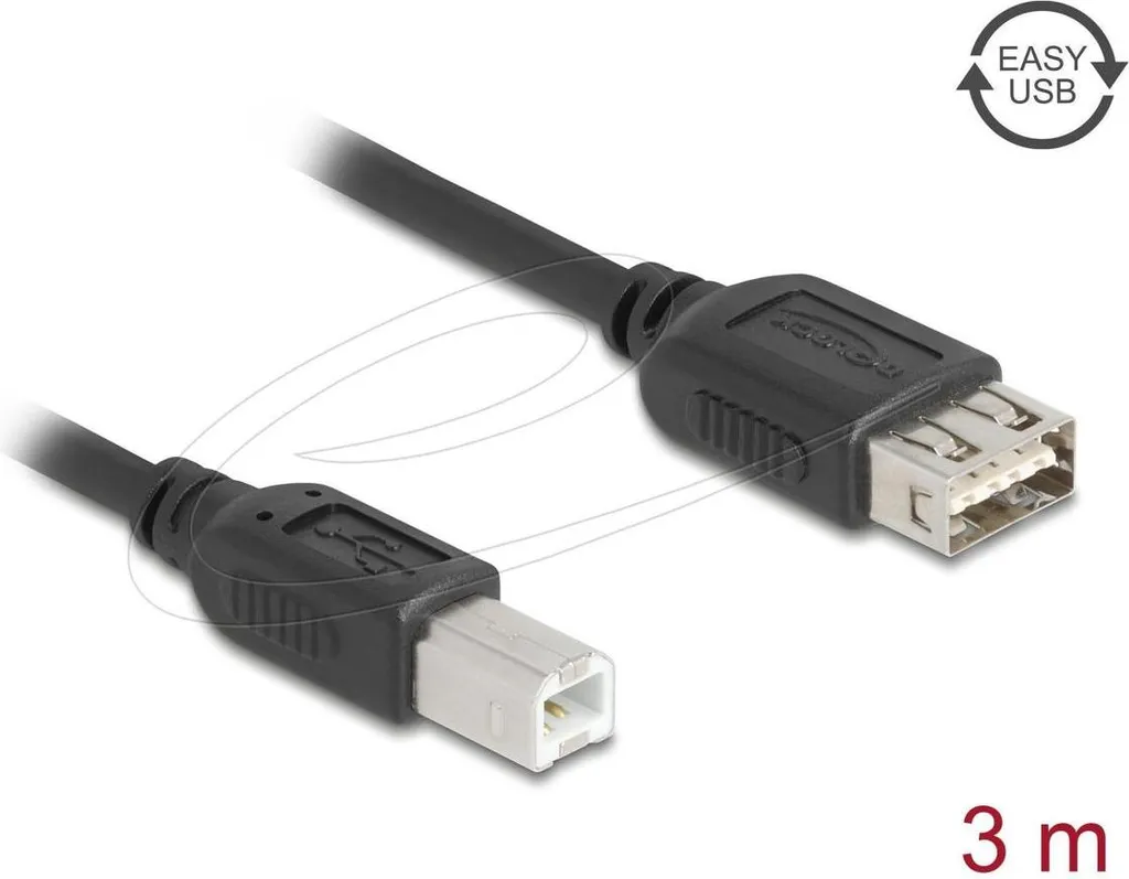 Delock Cavo Adattatore USB 2.0 Tipo B-Maschio a A-Femmina 3m