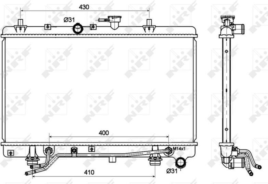 NRF 53119 - OE 25310FD000 Kühler, Motorkühlung für Rio (DC)