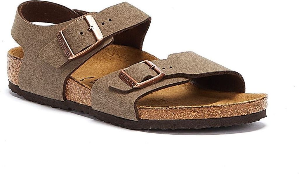 Jungen Mädchen Birkenstock New York Birko-Flor Kinder Mocha Sandalen - (Braun)