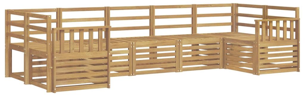 vidaXL Outdoor-Sofagarnitur 7 pcs Weiß 304 x 128,5 x 73 cm