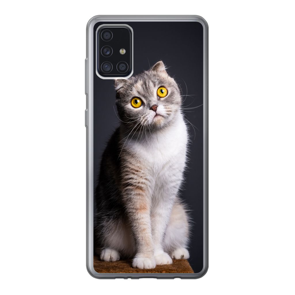 MuchoWow Handyhülle Schutzhülle Hülle für Samsung Galaxy A52 5G Katze - Augen - Licht Silikon Softcase Handy Hülle