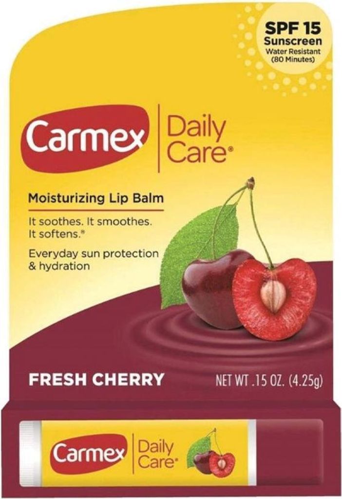 Carmex Fresh Cherry Lippenbalsam LSF 15 für rissige Lippen Produktbild 