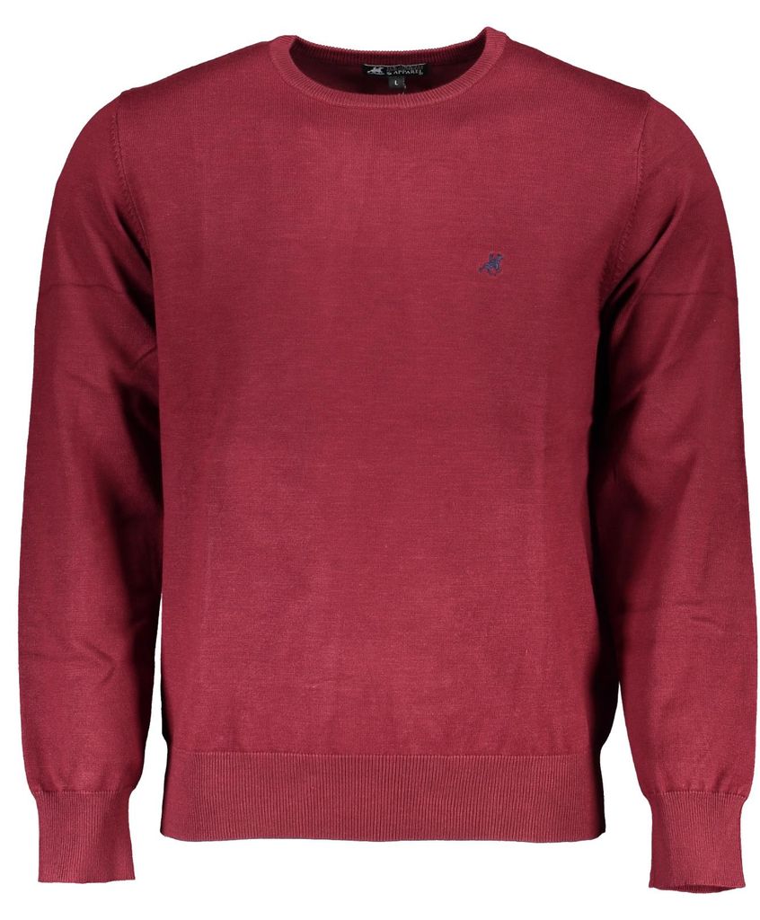 Herren Langarmshirt Rot - Oversize, Stickerei & Kontrastdetails