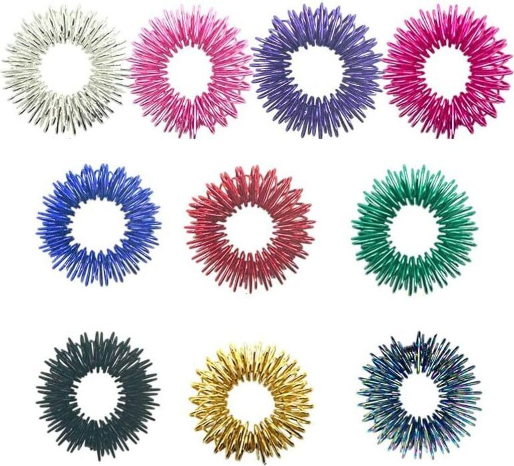 10 Stück Akupressurringe Massageringe Für Finger, Massageringe Für Finger Akupressurring, Massage Ring Für Stress Reduzierstück Und Förderung...