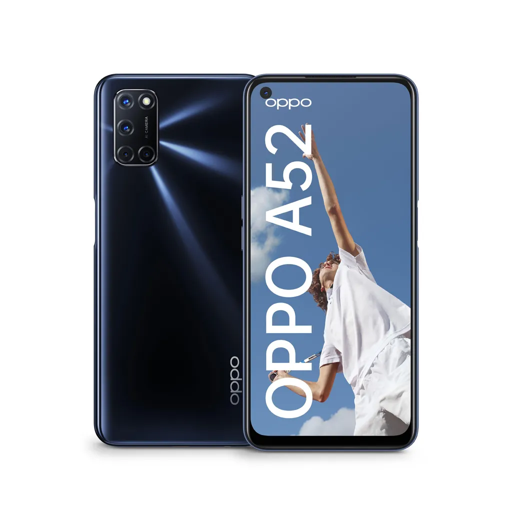 Smartphone 4G OPPO A52 64Go Noir Idéal pour Vidéos et Réseaux Sociaux