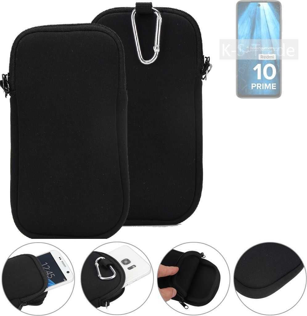 K-S-Trade Neopren-Hülle Handyhülle kompatibel mit Xiaomi Redmi 10 Prime 2022 Schutzhülle Neoprenhülle Sleeve Schutz-Hülle Gürtel Tasche Case