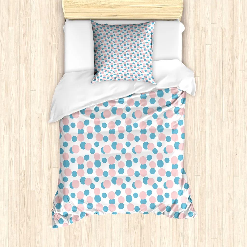 Set Letto Singolo ABAKUHAUS Blu e Rosa Pastello | Ipoallergenico