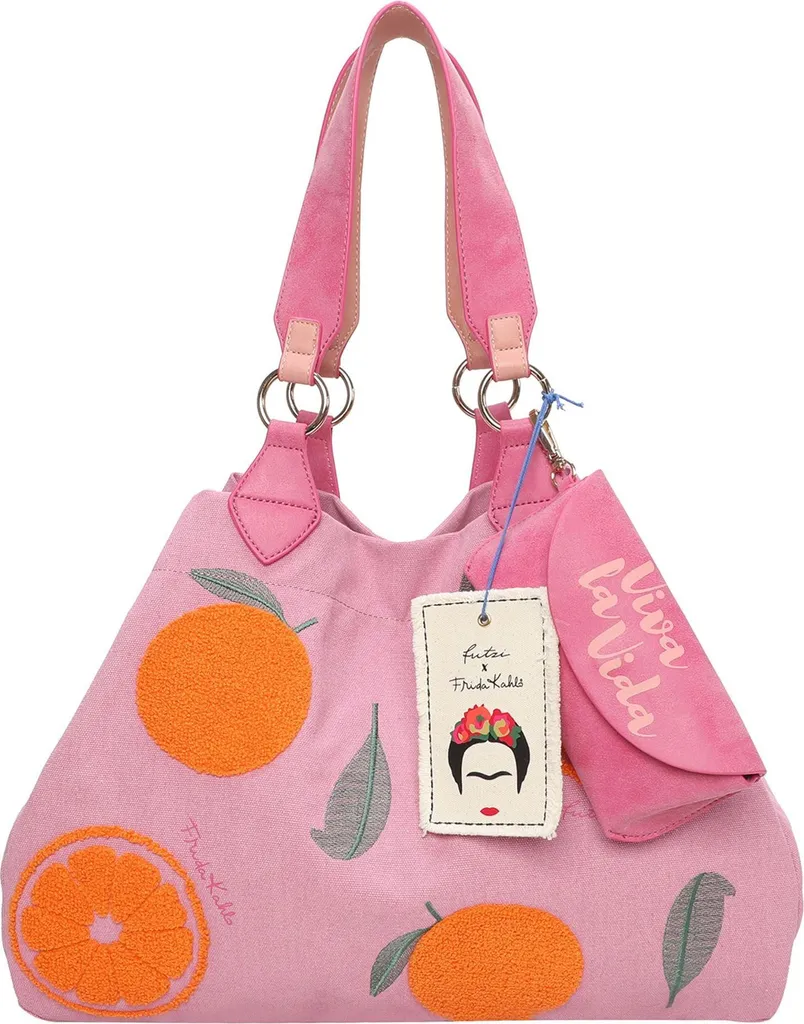Grand sac cabas en toile pour femme coloris corail Izzy par Fritzi