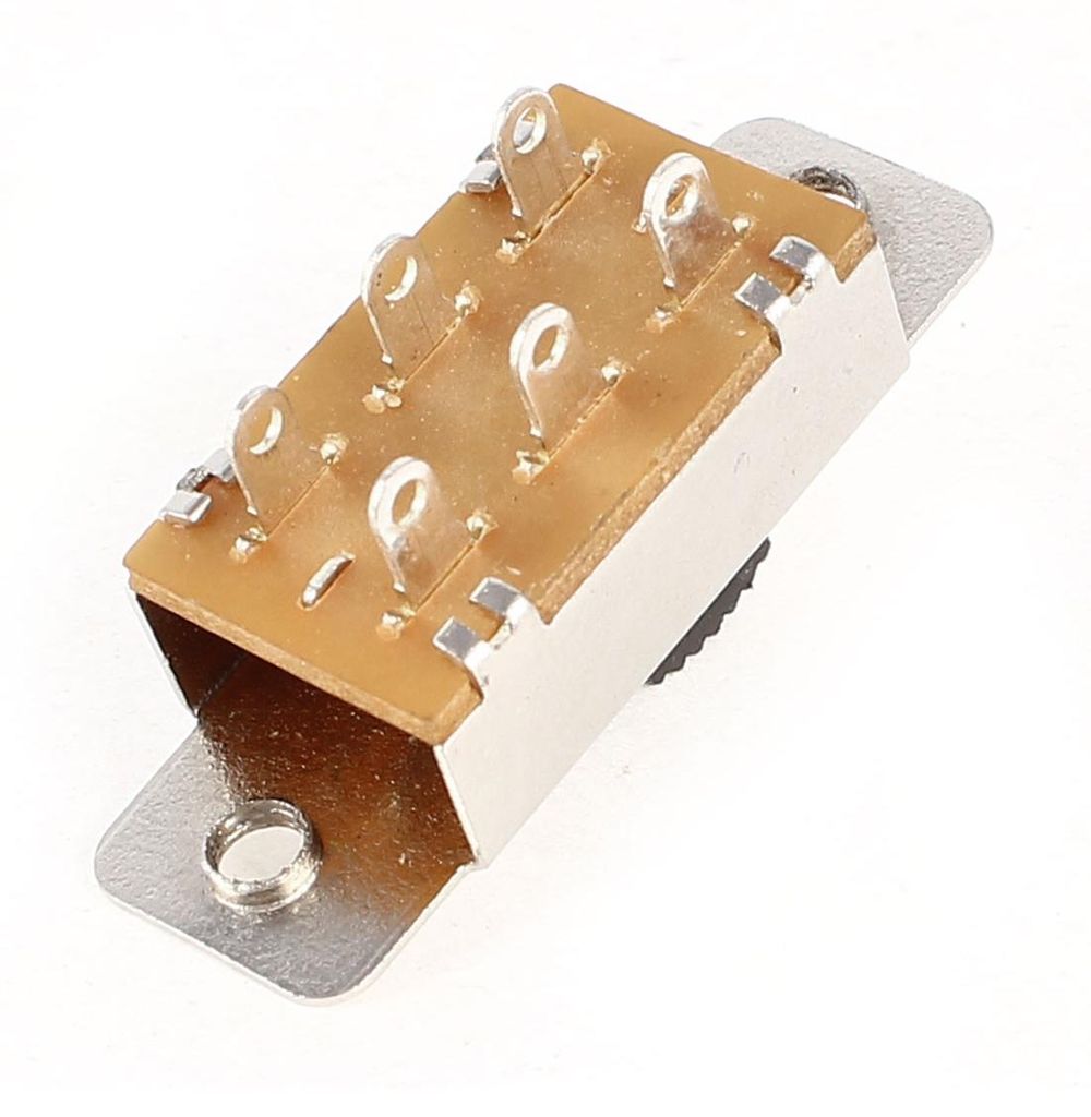 AC 250?V/125?V 3?A/6?A 2?NO 2?NC DPDT Mini Panel L?tfahne Slide Switch de
