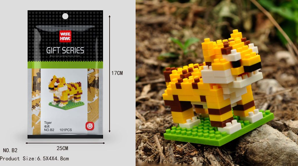 Tiger Figur Bausteine Modell LNO Micro-Bricks
