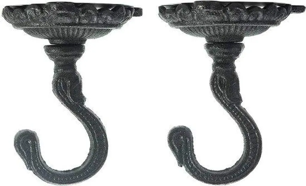 Supports de Plafond en Fer Forgé Noir Haute Résistance, Pack de 2 Unités