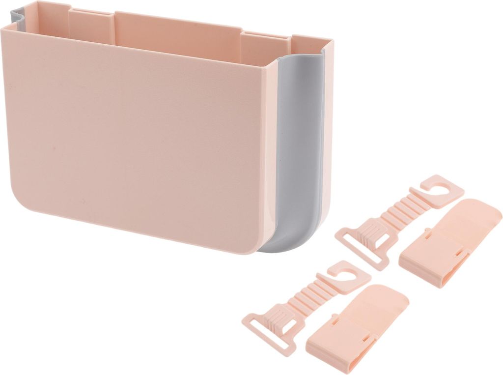 1 Stk. Auto-Mülltonne Faltbarer Tragbarer Müllbehälter mit Haken 25x8x16cm Rosa Kunststoff