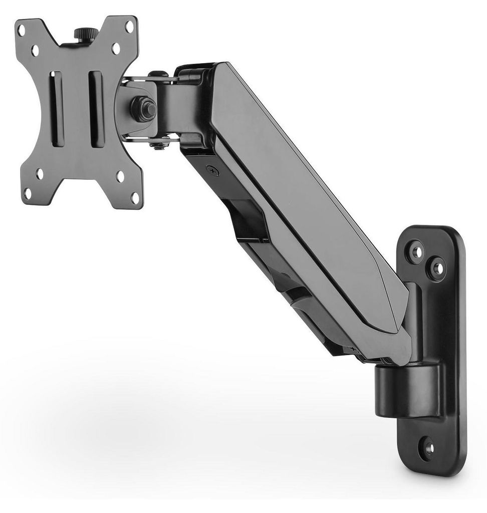 DIGITUS Universal Single Monitorhalter Wandmontage mit Gasdruckfeder schwarz matt