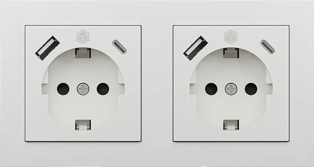 Kit prises ICY BOX IB-MPS4200W-PD avec charge rapide USB-C PD blanc