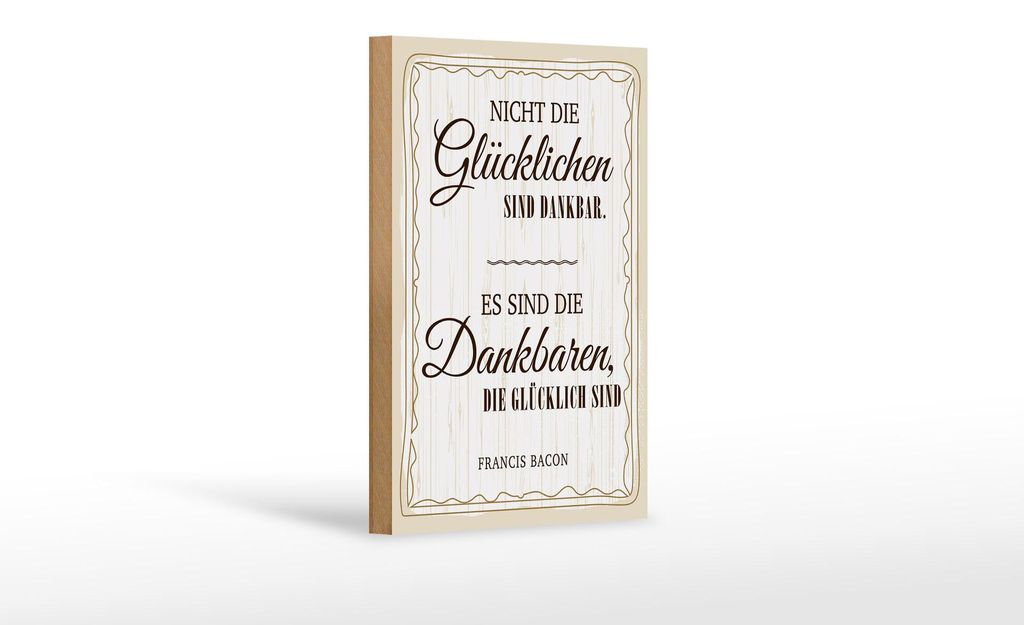 Holzschild Es sind die Dankbaren die glücklich sind, 18x12 Produktbild 