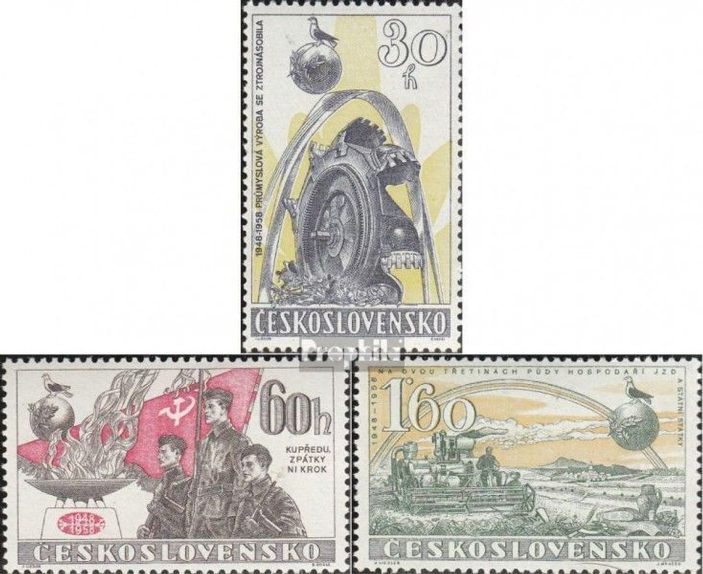 Briefmarken Tschechoslowakei 1958 Mi 1065-1067 (kompl.Ausg.) postfrisch Umsturz