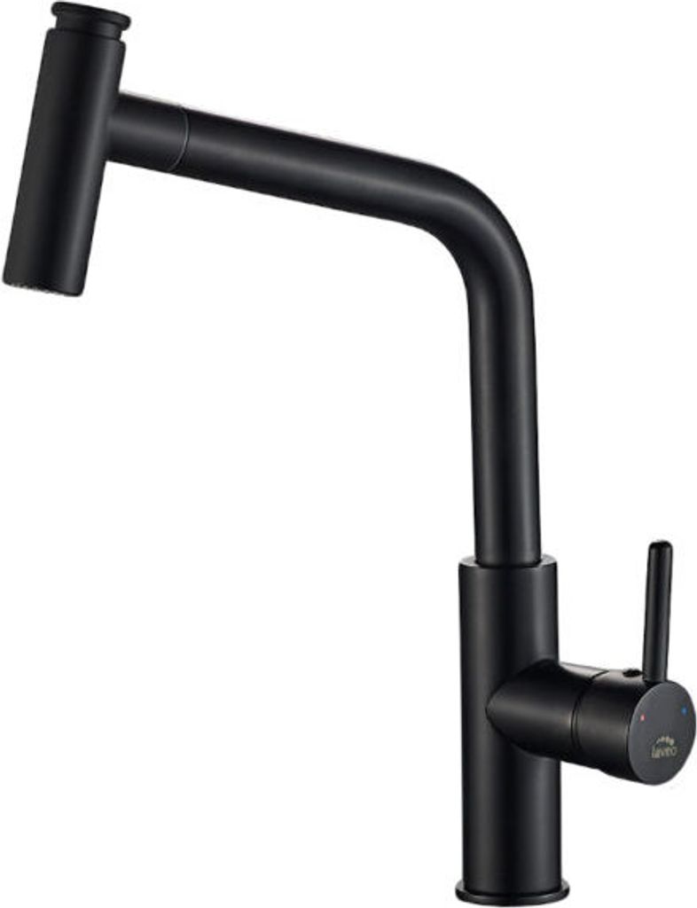 BADLAND Küchenarmatur Wasserhahn TORO Küchenmischer für Küche in Schwarz