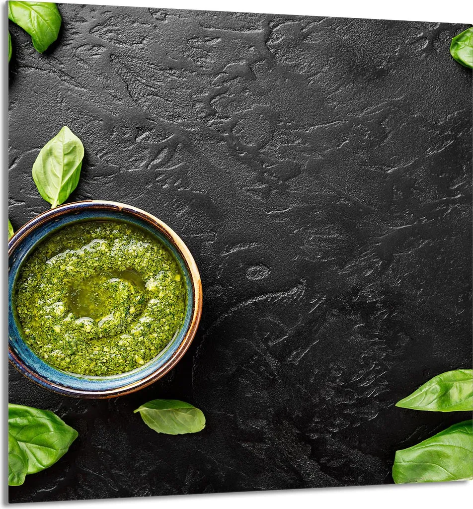 Coprifornelli in Vetro 60x65 Basilico - Protezione Paraschizzi Cucina