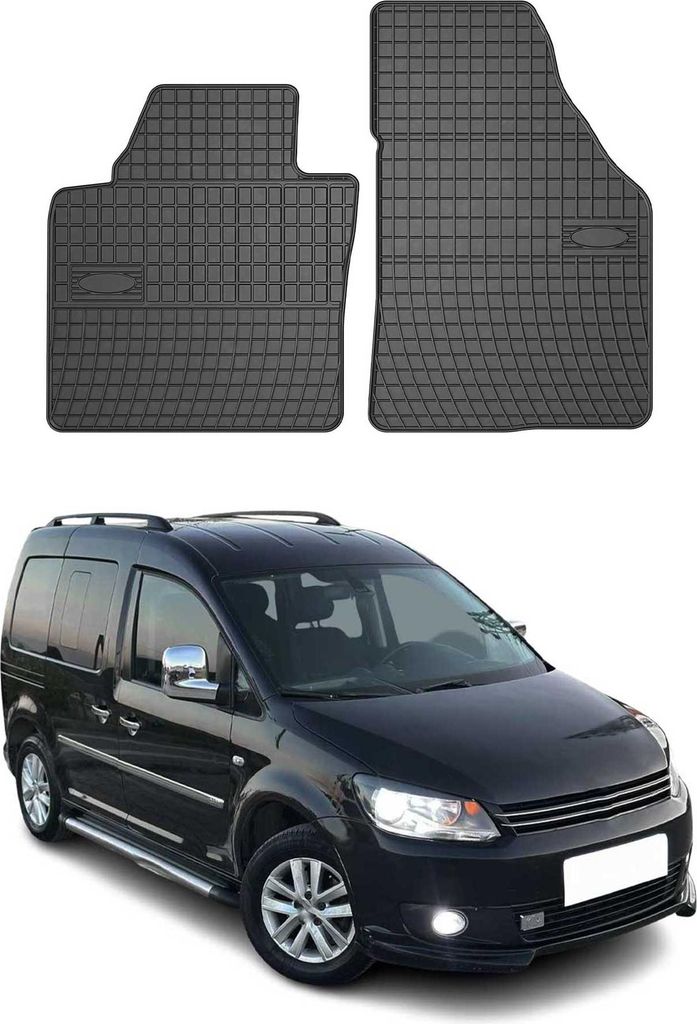 OMAC Gummi Fußmatten für VW Caddy Touran 2003-2020 Automatten Gummi Schwarz 2tlg