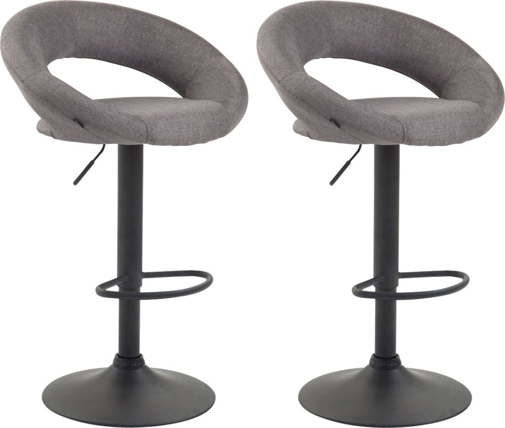 2er Set Barhocker HLO-CP286 Stoff schwarz grau