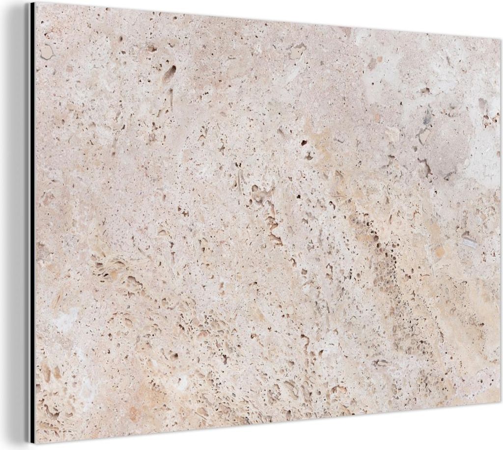 MuchoWow Wanddekoration Metall Metallbild Wandkunst 60x40 cm Textur - Beige - Muster - Kunst MuchoWow Aluminium Gemälde - Gemälder