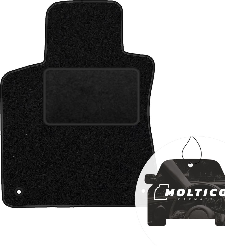 moto-MOLTICO Fahrer Fußmatte Auto Velours Fahrerseite Autoteppiche Schwarz Fahrermatte 1-teilig passend für Peugeot 308 II 2013-2021