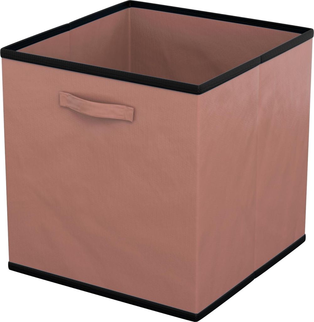 Intirilife 6x faltbare Aufbewahrungs-Stoffbox in Braun - 26.7 x 26.7 x 28 cm - Multifunktionale Sammelbox zum Kombinieren mit Schränken oder Regalen