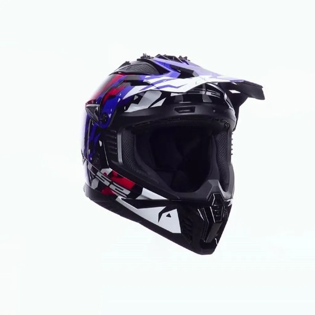 Casque Motocross LS2 MX708 Fast II Grotesk Bleu Rouge Taille XXL