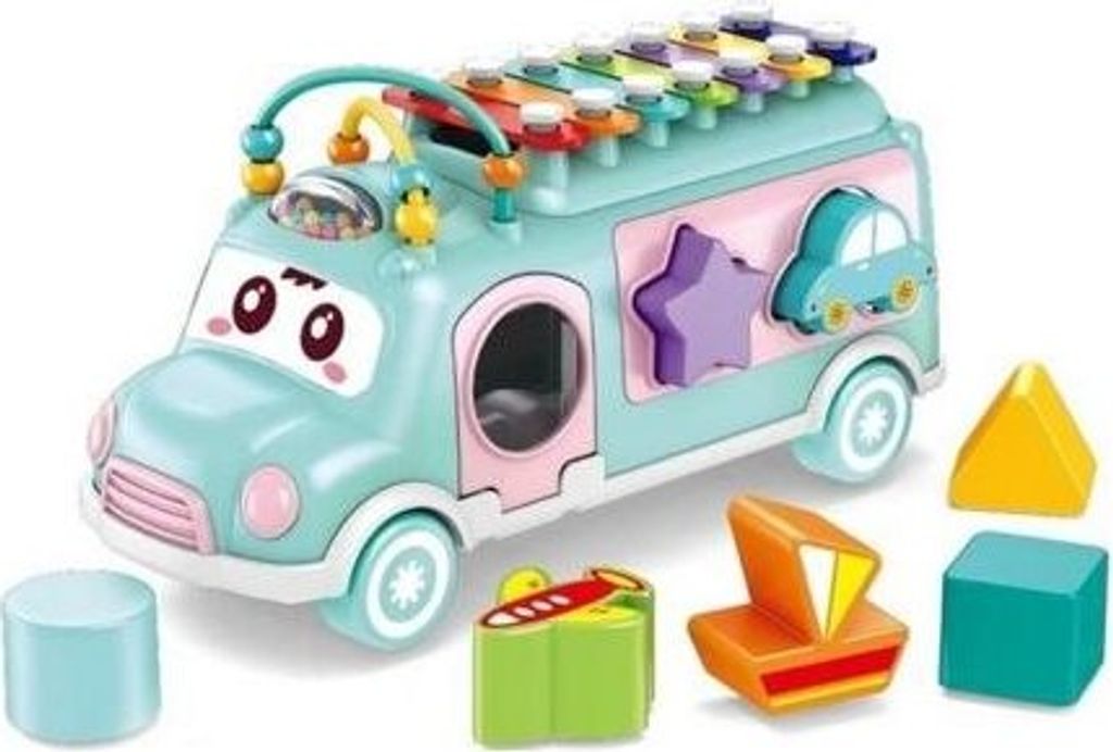 Bavytoy Puzzlespiel Bus mit Xylophon - blau Produktbild 