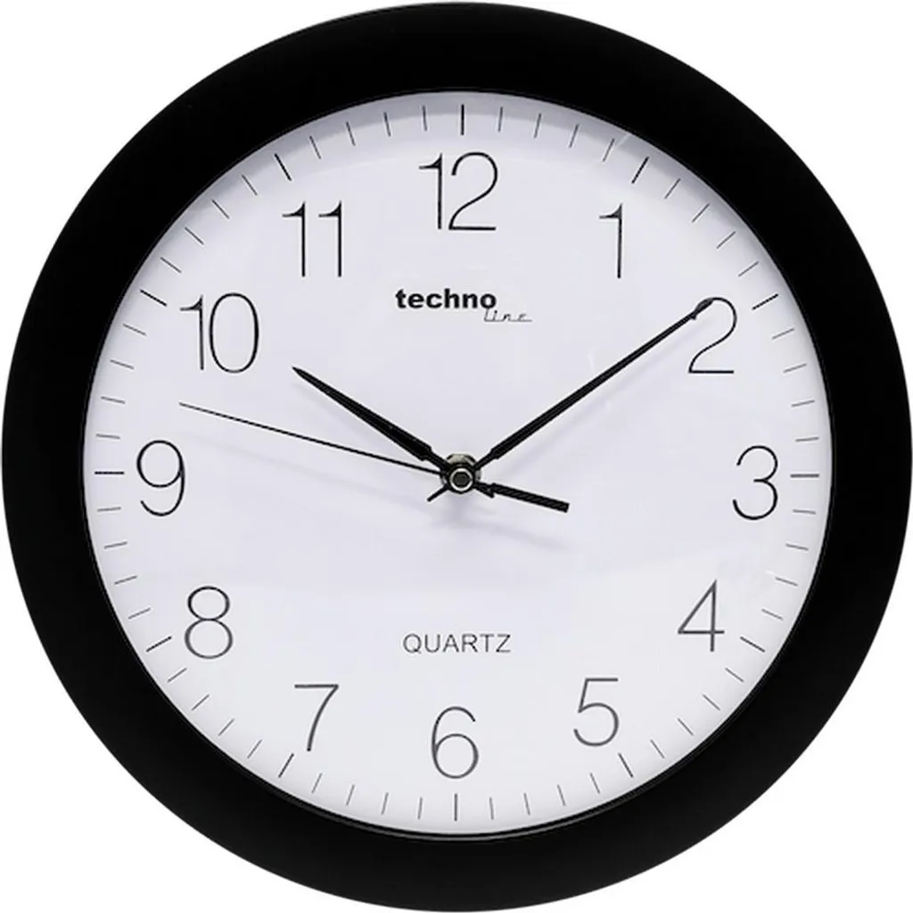 Technoline WT7000 Black Horloge Murale Design au Format Extra Plat