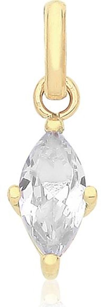 Wunderschöner 9 Karat (375) Gold Damen - Anhänger mit Zirkonia - 15mm*5mm; TRS36063