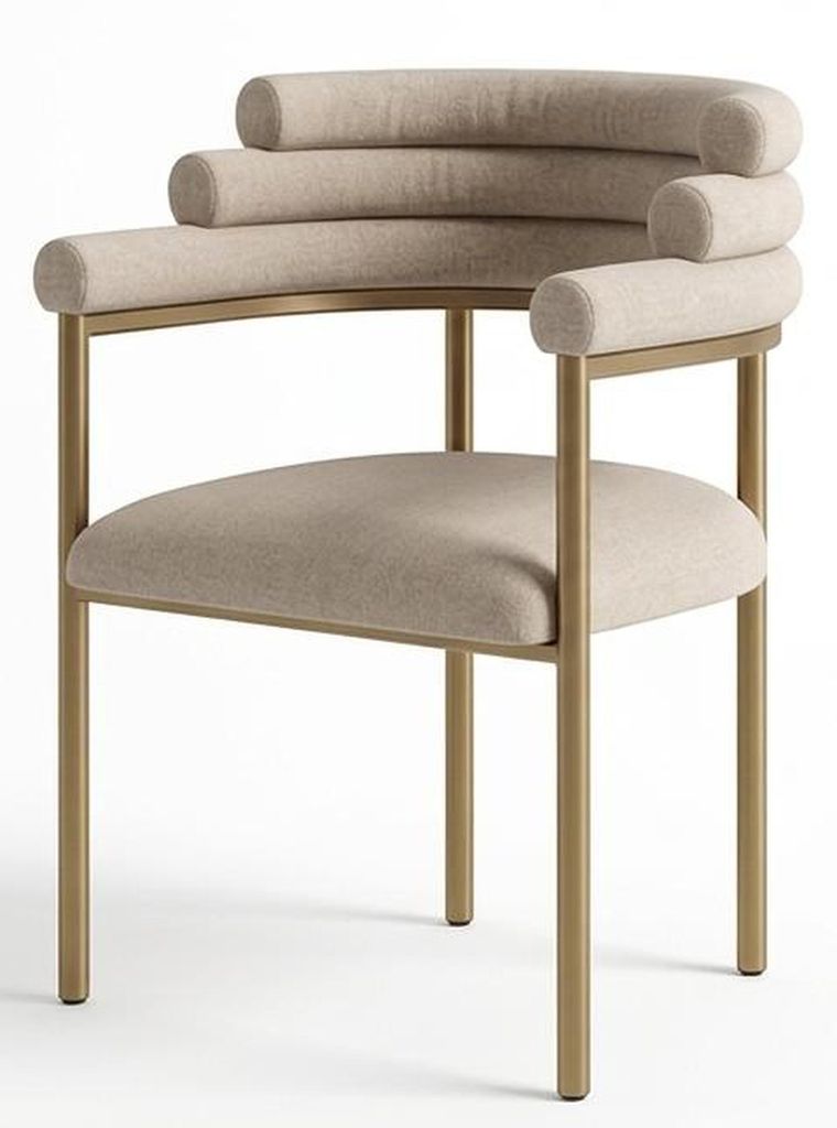 Beiges Esszimmer-Set rechteckiger Esstisch Stühle hochwertig modern