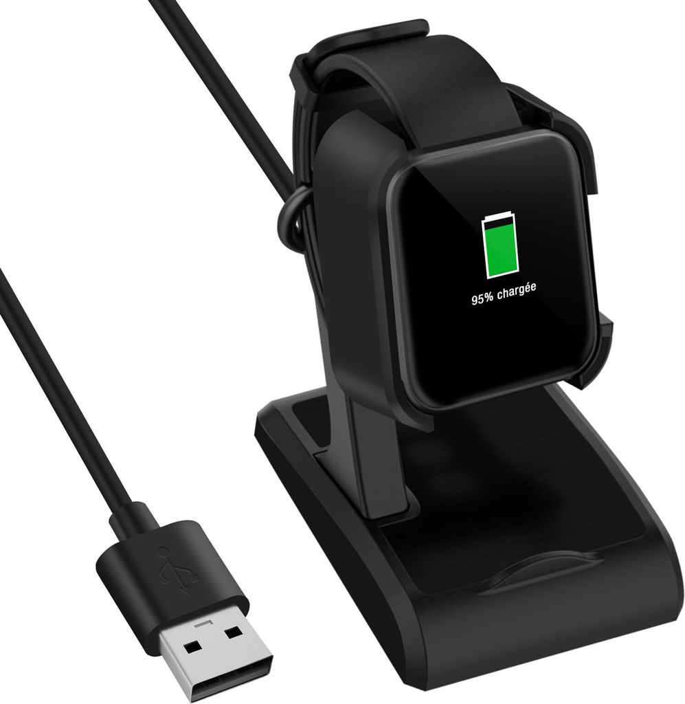 Xiaomi Redmi Watch und Mi Watch Lite Ladestation, USB Stecker 90cm – Schwarz