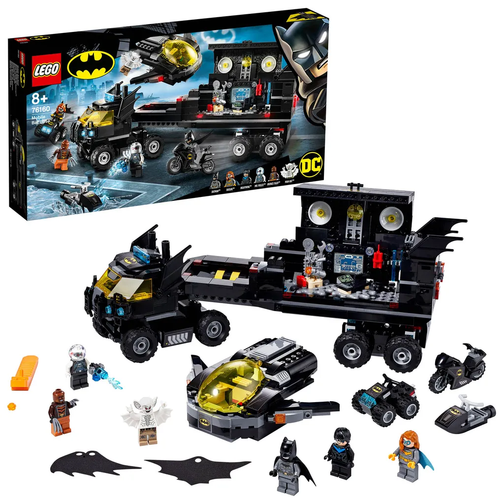 LEGO 76160 Base Mobile Batman avec 5 Véhicules et 6 Mini-figurines DC