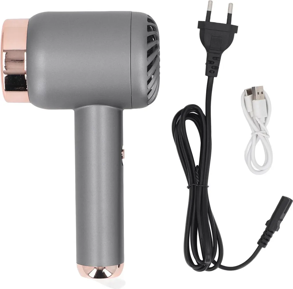 Sèche-cheveux ionique sans fil rechargeable double usage 1800W blanc