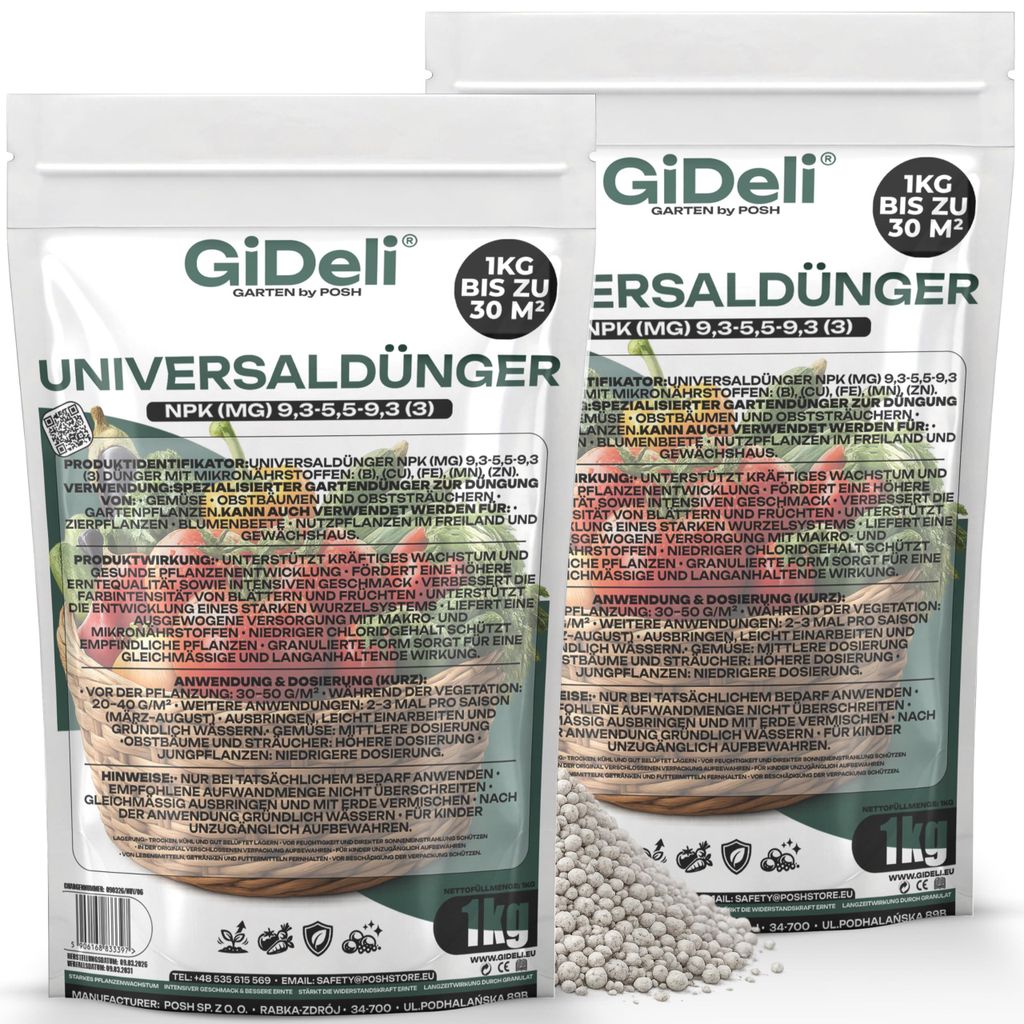 Universaldünger 2kg NPK Gartendünger chloridarm Gemüse Obst Produktbild 