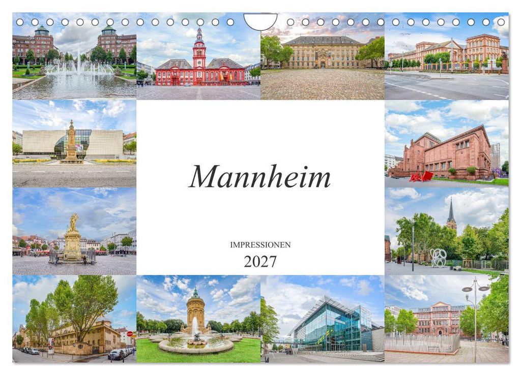 Mannheim Impressionen (Wandkalender 2027 DIN A4 quer), CALVENDO Monatskalender